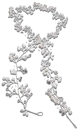YzmrBdqc Fil à cheveux de mariage, 50 cm, bijou de coiffure de mariage, serre-tête, fil à cheveux, perles et strass, argenté pour femmes et filles