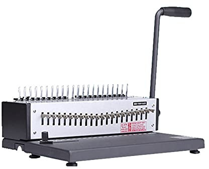 Bindeband, manueller Kammbinder, 21 Löcher, 200 Blatt Bindekapazität, A4, Bindeband, perfekt für tägliche Bürodokumente, Silber + Schwarz