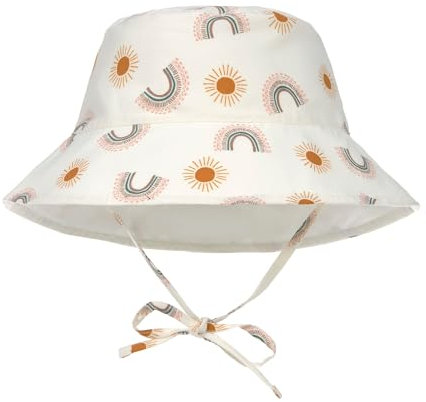 LÄSSIG Splash & Fun Baby und Kleinkind Sonnenhut Fischerhut mit UV-Schutz Rainbow Nature 19-36 Monate