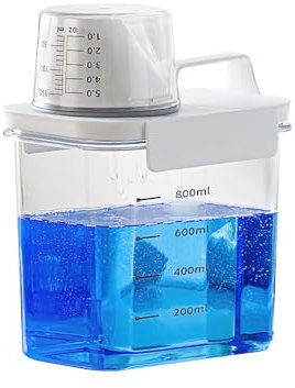Luftdichter Waschmittelspender Mit Messbecher, Waschpulver Dosierer, Waschmittel Waschpulver Aufbewahrungsbox, Wiederverwendbar Leere Flaschen Waschpulver, Waschmittel Aufbewahrung (1100ML)