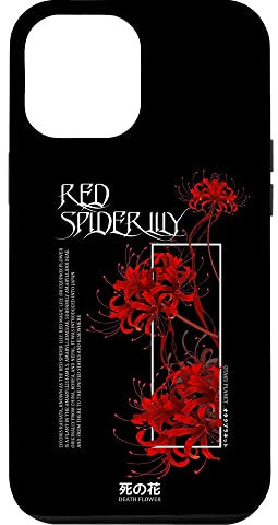 Japanische rote Spinnenlilie in weiche Grunge Anime Ästhetik Hülle für iPhone 12 Pro Max