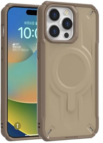 YLFFFZXK Magnetische Hülle für iPhone 15Pro Max/15 Pro, Fallschutz in Militärqualität, schlanke, dünne, kühlende Silikon-Handyhülle für Damen und Herren, Khaki, 15 Pro Max