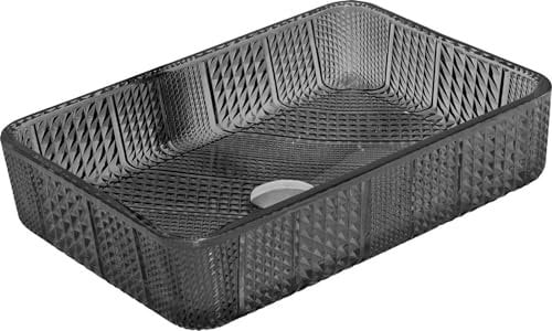 Mexen 24024670 Lavabo sobre encimera de Cristal, Black