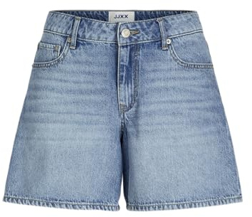 Jack & Jones Damen Jxlaura Mw Denim DNM Sn Shorts, Light Blue Denim, L EU