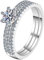 OIDEA Damen Ring Moissanite Verlobungsring: 1 Karat Moissanite Diamant Promise Ring 925 Sterling Silber VVS1 D Farbe Verlobung Hochzeit Geschenk für Frauen oder Mutter Größe 60