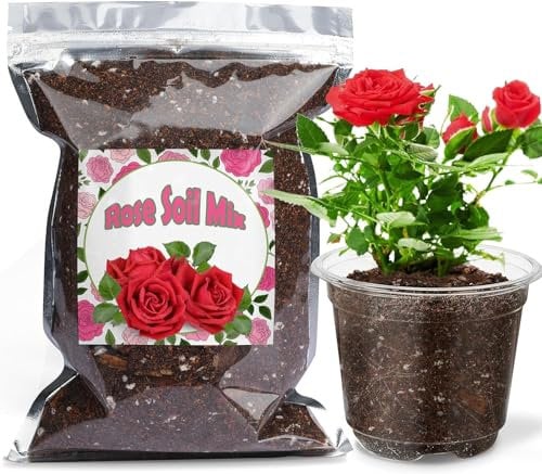 Bio-Rosen-Erde Mischung 4L, Zimmerpflanzen-Blumenerde für alle getopften Rosen, Gesunde Zimmerpflanzen drinnen züchten