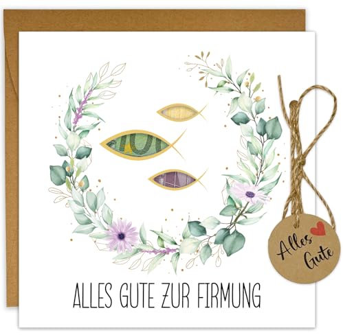 JOYEASE Geldgeschenk Firmung Karte mit Umschlägen, Firmung Geschenke Mädchen Jungen, Premium Glückwunschkarte zur Firmung Firmgeschenke