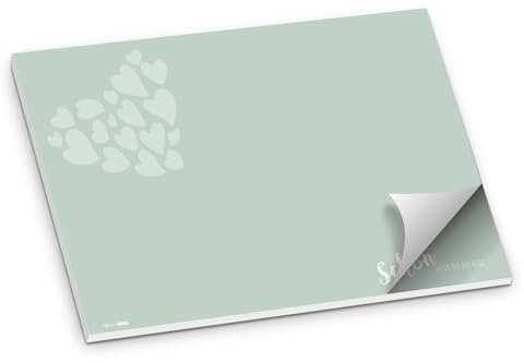 itenga Tischset Platzset Schön DASS du da bist Papier I DIN A3 (59,4cm x 42cm) 50 Blatt I ideal als Gedeckunterlage bei Geburtstagen, Grillpartys, Gartenpartys oder Mottopartys (eukalyptus grün)