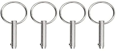 Shovelmty Lot de 4 goupilles de serrage rapide marine Bimini Top, diamètre 1/4 (6,3 mm), longueur totale 1,5 (38 mm), longueur utile (25,4 mm)