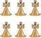 Glitter Gold Glass Angel Ornaments, 6PCS Hanging Crystal Christmas Angels with Rope for Xmas Tree or Wall