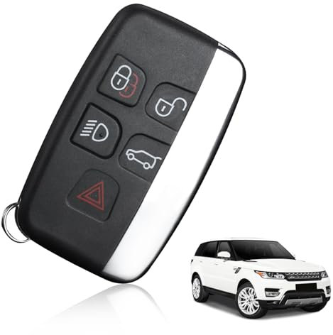 SANTUO 5 Buttons Car Key Fob Case for Land Rover Discovery LR2/4 Range Rover Sport Evoque Freelander,Key Cover for Jaguar XE XJ XK F-PACE F-TYPE