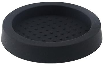 TopHomer Tampermatte, Silikon Kaffee Tamper Matte Espresso-Silikonmatte mit Kantenschutz, Barista Zubehör Tamper Ablage - Schwarz 6.2cm