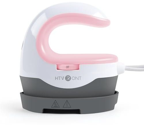 HTVRONT Mini Heat Press Machine - for DIY Heat Transfer Machine with Insulated Safety Base, Portable Heat Press for Iron On Vinyl, Tshirts, Crafts, Hat, Cap, Pillow (Baby Pink)