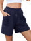 Aottori Shorts Damen Sporthose Kurz Baumwolle Hosen Sport Jogginghose Sommer Locker Sportshorts High Waist Trainingshose mit Taschen Elastischer Bund für Fitness Running Dunkelblau M