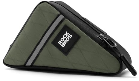 ROCKBROS Bike Frame Bag 0.25L/0.3L for Brompton Folding Bike | 45/50g Lightweight, Compact, Triangle Storage Pouch for Tools, Hook-and-Loop Straps Installation for Brompton