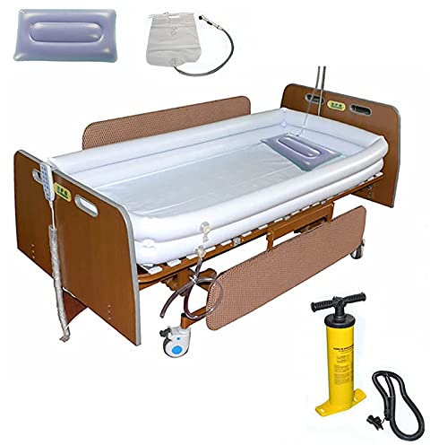 SXTYFBB Medizinisches aufblasbares Badewannen-Duschsystem, behindertengerechte tragbare Dusche mit Pumpe, Hilfsmittel zum Baden im Bett für bettlägerige Patienten, einfaches Baden im Bett