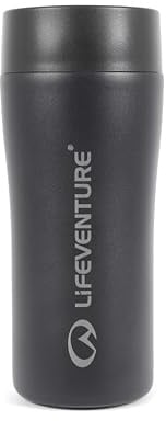Lifeventure One-Touch Thermal Mug, 360° Push-Click Commuter Lid, 350ml, Black