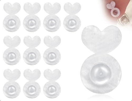 Emezddo 10 Pezzi di Sollevatore per Orecchini da Donna, sollevatori per Orecchini in Silicone, Chiusura per Orecchini, usati per Sollevare i lobi delle Orecchie (Bianco, Cuore)