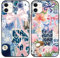 Phoona 2 Pack Cute Bow Case for iPhone 11 6.1, European Collage Preppy Summer Girly Design Pattern for Girls Women, Slim Soft Silicone Shockproof Bumper Protector Cover, Blue 01