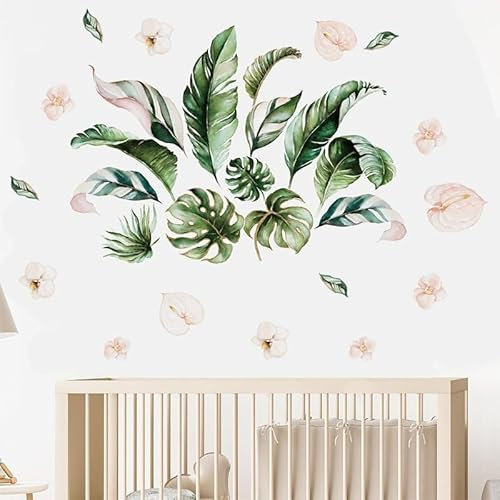 Stickers muraux Motif feuilles de palmier tropicales Monstera 122,5 x 90 cm