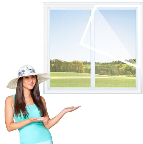 60x90cm,Fenêtres - Moustiquaire avec Ruban Auto Agrippant - Filet Anti-Moustique