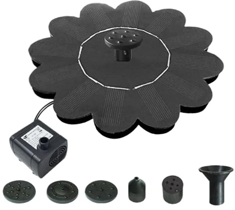 lyanny Fontaine Solaire pour Bain D Oiseaux, Bain d'oiseaux avec Fontaine Solaire, Extérieure Silencieuse pour Jardin Bassin Terrasse Cour Extérieur