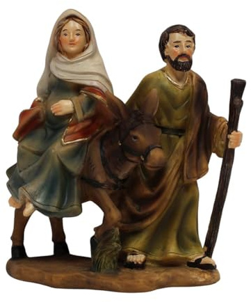 ZICOM Krippenfiguren Miniaturfiguren Krippenblock Herbergssuche Höhe 13cm handbemalt Polyresin, Modellbau Puppenhaus