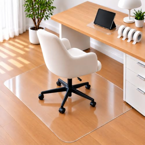 Bodenschutzmatte für Bürostuhl 2er Set Transparent, Schutzmatte für Schreibtisch und Arbeitsbereich