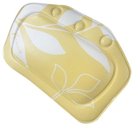 Badewannenkissen Gelb, mit Saugnäpfen PVC Nackenkissen, für Wannen | Abnehmbar und Waschbar, Weich und Stabil, Stilvolles Design mit Sicherem Halt für Badewannen