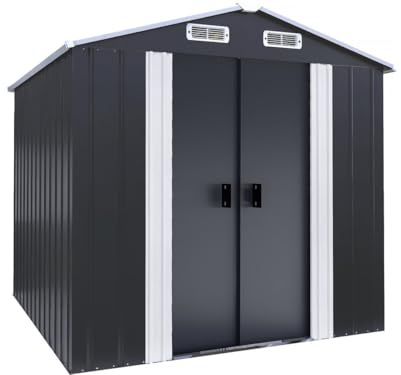 Abri de Jardin métal avec Portes coulissantes Boston - 4.12 m² - Gris