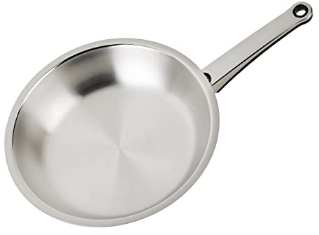 Poêle 24 cm inox 18/10 - Tous feux dont induction, Gray, Chromé