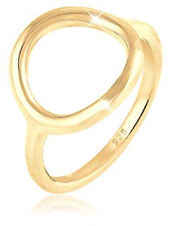 Elli Ring Damen Kreis Rund Geo Statement in 925 Sterling Silber