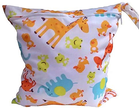 Doyime Baby Kleinkind Wasserdichtem Reißverschluss wiederverwendbare Stoff Windel Tasche w/bunte Eulen Muster Hellblau