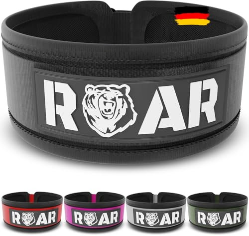Roar® Gewichthebergürtel Herren und Damen, Lifting Belt for Gym, Powerlifting Gürtel Gewichtheben, Weightlifting Belt, Deadlift Belt, Crossfit Gürtel, Fitness Belt Men, Power Belt (Schwarz, S)