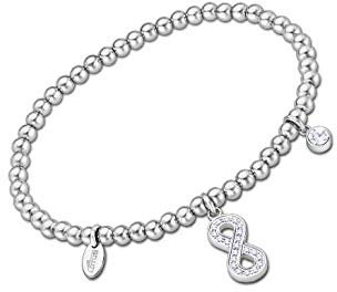 LOTUS STYLE Pulsera Acero Inoxidable Mujer LS2170-2/6 - Pulsera Trébol 4 Hojas con Amuleto de la Suerte - Pulido y Acabado Refinado 17 cm - Ideal para Regalo de Cumpleaños y Ocasiones Especiales