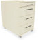 Rollcontainer 3 Schubladen + Materialauszug H 65 x B 43 x T 60 cm, Bürocontainer Holzwerkstoff Farbe Ahorn, Schreibtischwagen abschließbar, Schubladenschrank aus eigener Fertigung