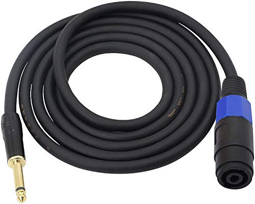 XMSJSIY Speakon to 1/4 Mono Speaker Cable, 6.35mm TS Plug to Female Wire 14 Gauge Audio Amplifier Connection Cord for DJ/PA With Twist Lock - 2M