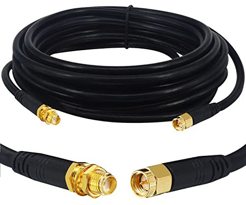 Boobrie SuperFlex Cavo Coassiale RG58 Aggiornato SMA Maschio Femmina 5M SMA Maschio a SMA Femmina Cavo coassiale Cavo di prolunga SMA per Router WiFi 3G 4G LTE Antenna WiFi Router LAN (Non per TV)