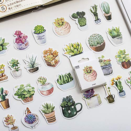 TOSSPER 1box Sukkulenten Aufkleber Set Dekorative Sticker Scrapbooking Tagebuch Album-Stock-Lable