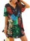 Ekouaer Beach Dress V-Neck Swimsuits for Women Swimsuit Bikini Cover Ups Short Sleeve T Shirts Lace Crochet XXL