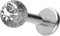 PIERCINGLINE Chirurgenstahl Labret Stecker DIAMANTOPTIK + KRISTALL Piercing Lippe Ohr Nase Silberfarben 1,2 x 8 mm