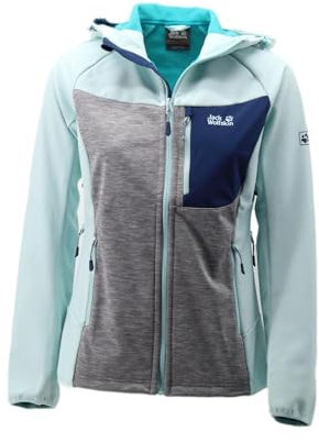 Jack Wolfskin Sky Peak Softshell Jacke HDD Sportive Tech Melange Damen blau Gr S
