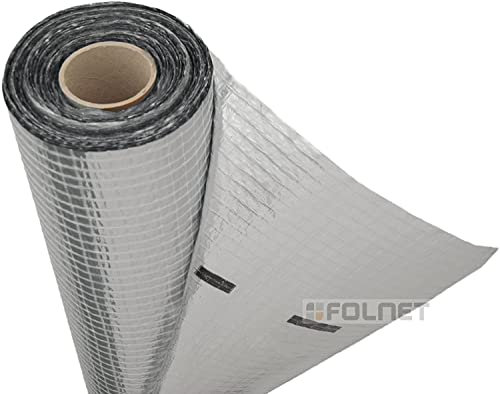 Aluminium Vapour Barrier - 1.5m Wide - Fiberglass Mesh Reinforced Insulation Membrane - Roof, Attic Rooms Thermal Insulation (10m x 1.5m)