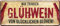 Blechschild ''Wir trinken Glühwein von glücklichen Glühen'' 28x12cm Geschenk Lustige Sprüche Feier Vintage Retro Geburtstag Deko Party Überraschung Fan Alkohol Cocktail Bier Sekt Getränk