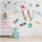 Wandsticker personalisiert Sticker Aquarell Tiere mit Name Wandtattoo für Kinderzimmer Babyzimmer Spielzimmer Mädchen Junge Y037 (Nr. 19 Weltall, Mit Wunschname)