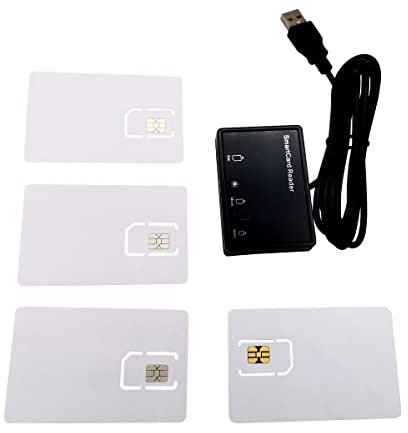 5G SIM Card Reader Writer Programmer SIM Card Program kit SIM Card Tools MCR3516+3PCS Writable Programmable Blank SIM Card 4G LTE USIM Cards+1PCS 5G NR ISIM Card for SA/NSA 3GPP R16+Personalize Softs