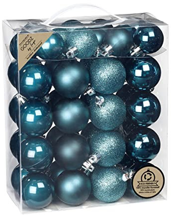 Weihnachtskugeln Kunststoff 4cm - 5cm 44er Set Christbaumkugeln (Emerald)