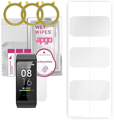 apgo 3x Hydrogel Ultra-Clear Screen Protector per Xiaomi Mi Band 4C, pellicola idrogel, flessibile, morbida TPU con strato di posizionamento di facile installazione