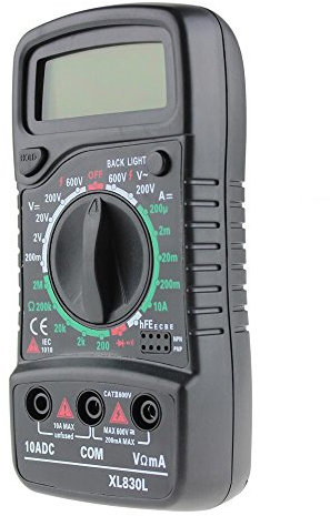 XL-830L F7 Multimetro Multimetro 1/2 Portatile Voltmetro LCD Digitale 3 Multimetro Digitale Batteria Alcalina, Rosso, Taglia unica
