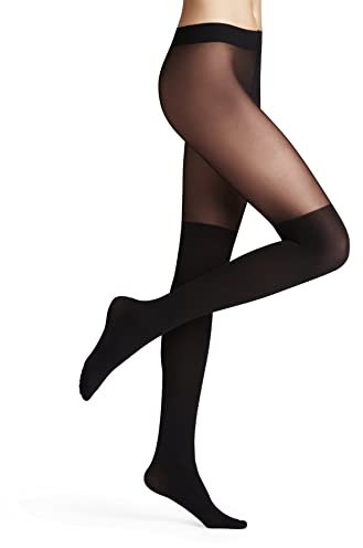 FALKE Overknee 25 DEN W Ti materiale morbido tinta unita 1 pezzo, Collant Donna, Nero Black 3009, S